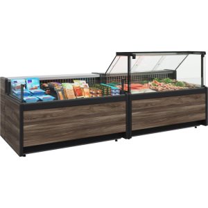 Витрина холодильная Carboma GC111 VM 1,25-1 (1008 Темный дуб) (динамика, без боковин) - Изображение 2