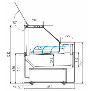 Витрина холодильная Carboma GC111 SP 1,25-1 (1010 Мариель) (газлифт без боковин) - Изображение 3