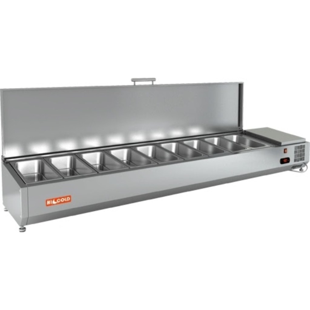 Витрина холодильная для ингредиентов HICOLD VRTU 1970 к PZE3 (1/3)