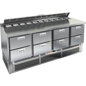 Стол холодильный для салатов HiCold SLE2-2222GN (1/6) с крышкой