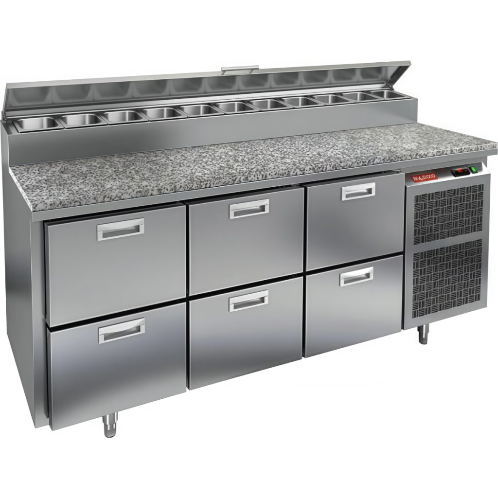 Стол холодильный для пиццы HiCold PZ2-222GN (1/6) камень