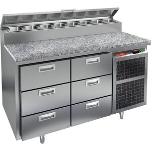 Стол холодильный для пиццы HiCold PZ2-33GN (1/6) камень