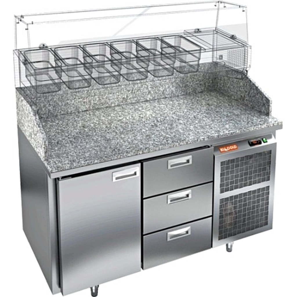 Стол холодильный для пиццы HiCold PZ3-13/GN камень