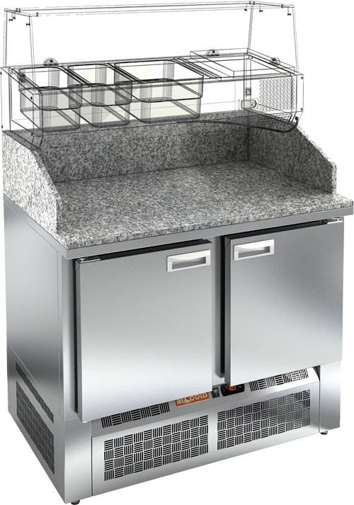 Стол холодильный для пиццы HiCold PZE3-11/SN камень