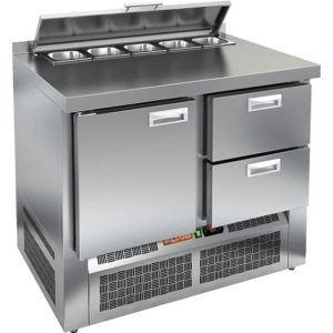 Стол холодильный для салатов HiCold SLE1-12SN (1/3) с крышкой