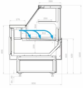 Витрина холодильная GC95 SV 0,94-1 без боковин (версия 2.0) 9006-9005 - Изображение 4