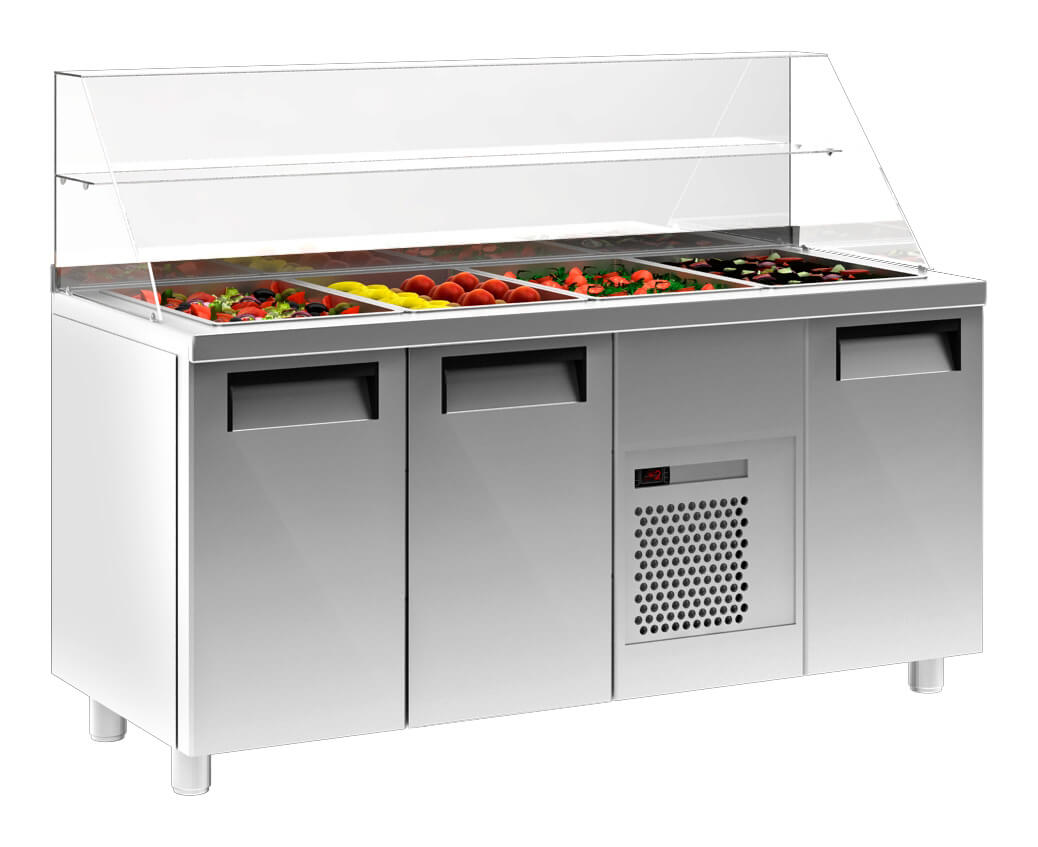 Холодильный стол для приготовления салатов Carboma T70 M3sal-1-G 0430 (SL 3GNG) - Изображение 2