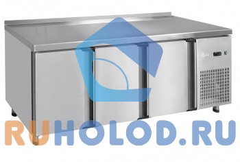Стол холодильный Abat СХС-60-02 с бортом (дверь, дверь, дверь-стекло)