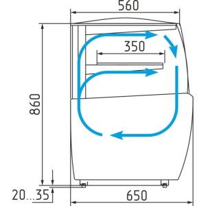 Витрина кондитерская Carboma K70 VM 0,9-12 Light (0011-9005) (ВХСв-0,9д Carboma MINI ТЕХНО) - Изображение 2