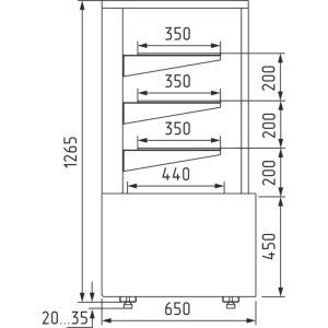 Витрина кондитерская Carboma KC70 N 0,6-1 Light Паттерн (0106 Седой дуб) нейтральная - Изображение 2